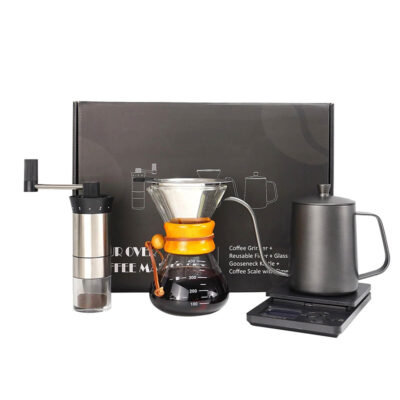 Pour-over coffee set - Professional Glass Barista Kit for Home Brewing